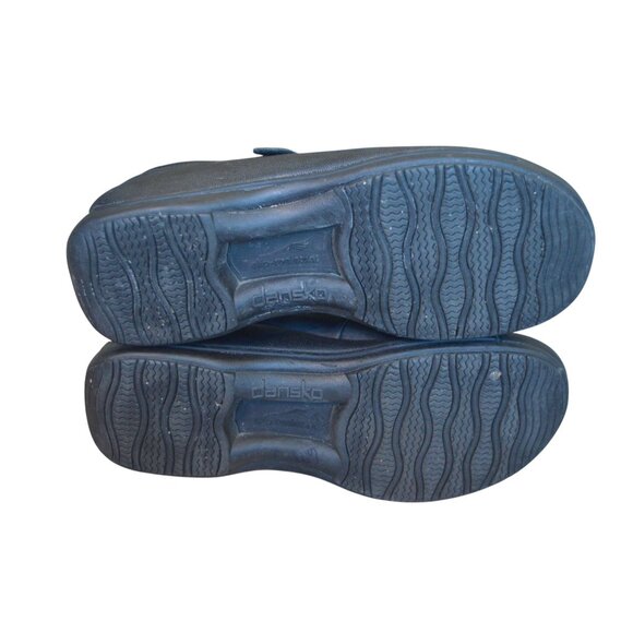 Dansko Black Leather Mary Jane Clogs Women's Size 39 US 8.5 Hook & Loop Workwear - Picture 6 of 8